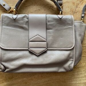 Marc Jacobs Taupe Leather Top-Handle Shoulder Bag with Crossbody Strap